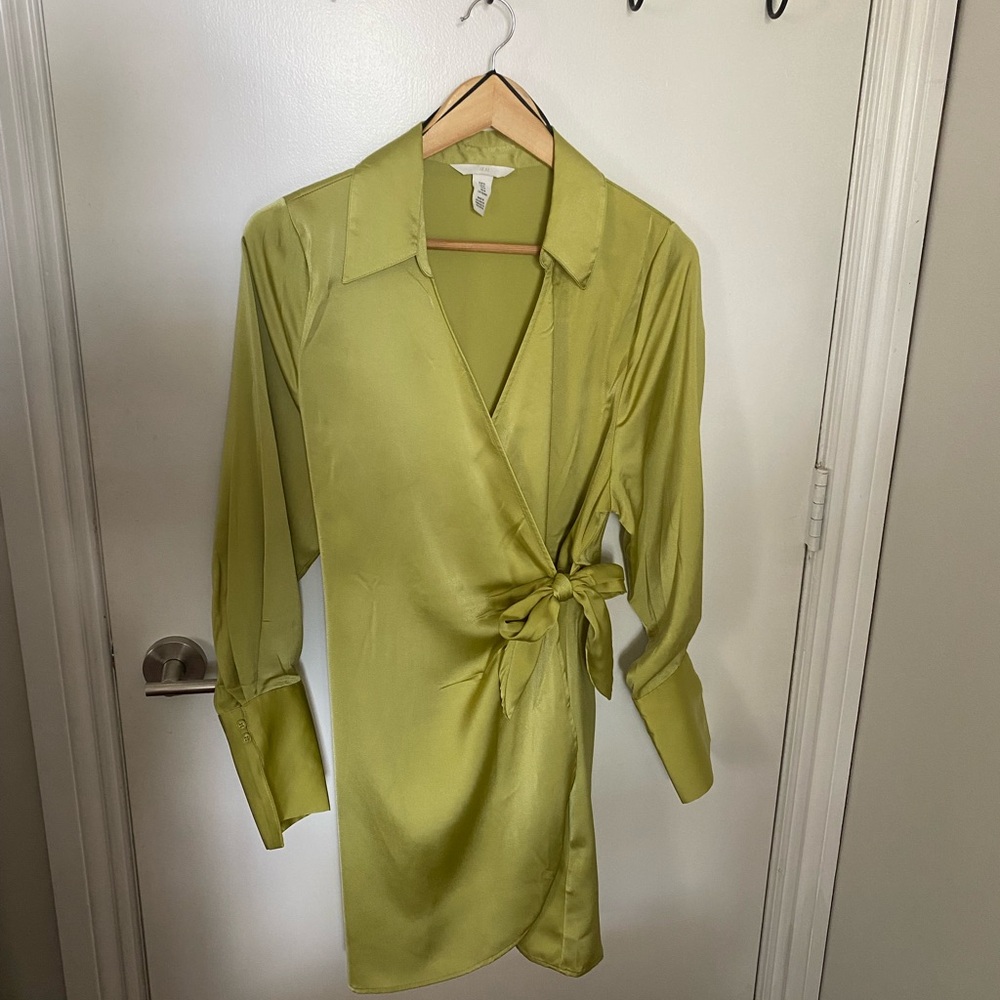 Elegant Green Wrap Blouse